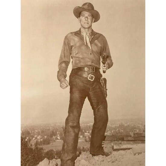 Ronald Reagan Western Cowboy Sepia Tone Photo Print