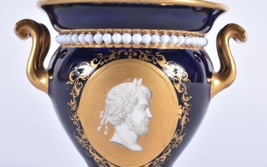 Royal Worcester Kerr and Binns period two handled vase decor...
