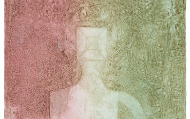 Rufino Tamayo (1899-1991, Mexican), "Figura Sobre Fondo Rosa y Verde," 1977