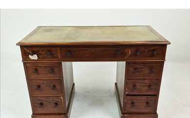 SAMUEL HALL AND SONS PEDESTAL DESK, Victorian mahogany with ...