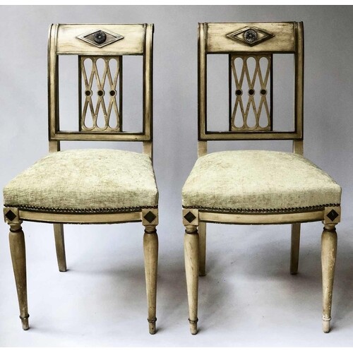 SIDE CHAIRS, a pair, French 19th century Directoire style du...
