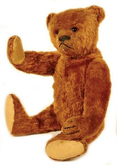 STEIFF teddy bear, around 1905, 28 cm, with shoe button