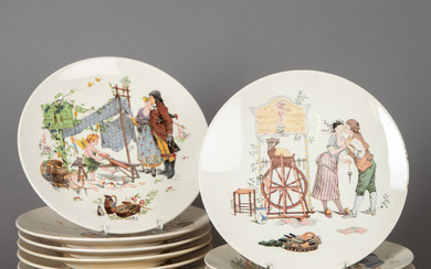 Sarreguemines. 14-piece collector's plate France, early 20th century Jh.