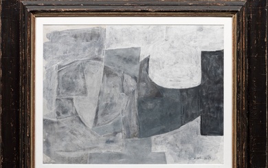 Serge Poliakoff (1906 Moscou - 1969 Paris) "Composition grise et noire". Titre original Composition asymétrique...