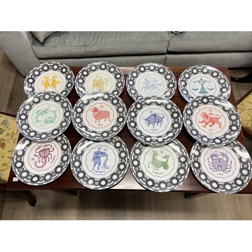 Set of twelve Royal Doulton zodiac plates (12)