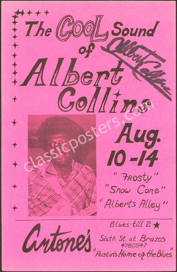 Signed Albert Collins Antones Poster