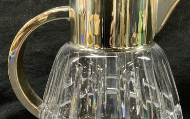 Silver Plate & Cut Crystal Pitcher