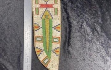 Sioux Beaded Knife Sheath With Dragon Fly Motif