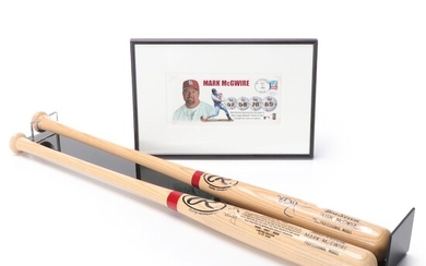 St. Louis Cardinals Mark McGwire Record Breaker Baseball Memorabilia, Signed Bat