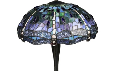 Stained glass lamp in Tiffany style. 20th century.