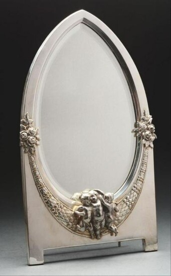 Sterling Silver Plated Table Mirror.