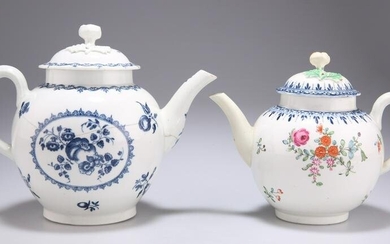 TWO 18TH CENTURY WORCESTER TEAPOTS