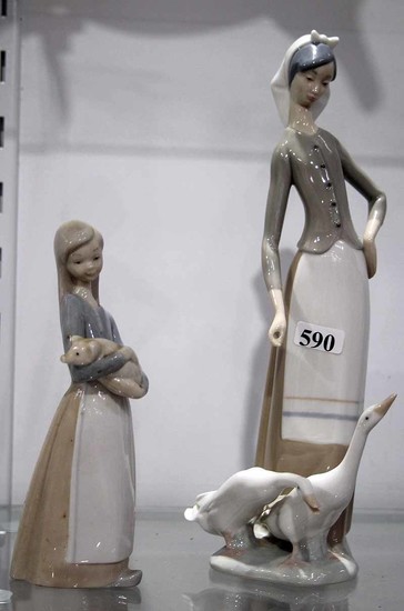 TWO LLADRO PORCELAIN FIGURINES