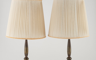 Table lamps, a pair, from around the mid-20th Century.
