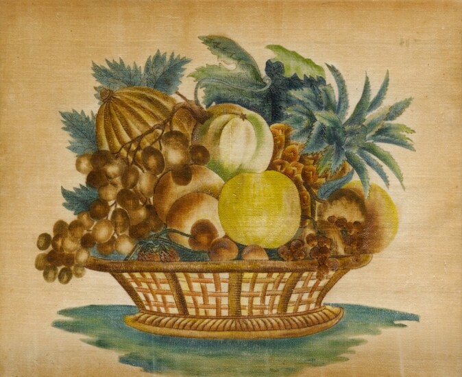 Theorem of Reticulated Basket with Fruit, American School, 19th Century