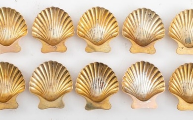 Tiffany & Co. Makers Vermeil Shell Dishes, 10