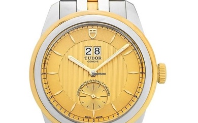 Tudor Glamour Double Date 57103-0003 - Glamour Automatic Champagne Dial Stainless Steel Men's Watch