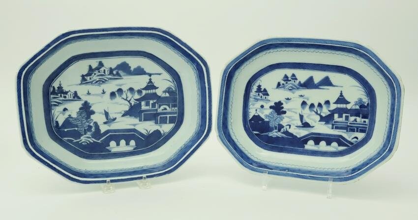 Two Canton Open Vegetable Dishes, 19th Century