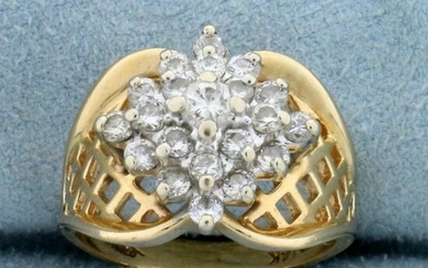 Unique Vintage 1ct TW Diamond Ring in 14k Yellow Gold