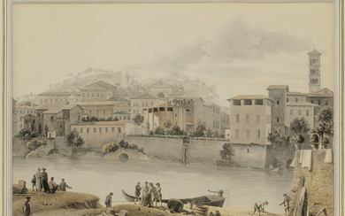 VICTOR-JEAN NICOLLE (PARIS 1754-1826), Temple de Vesta sur les bords du Tibre à Rome