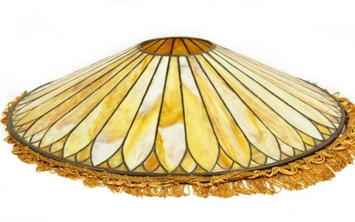 Vintage Leaded Glass Hanging Shade