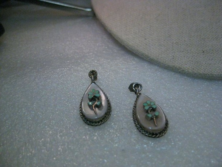Vintage Sterling Silver Southwestern Pierced Earrings