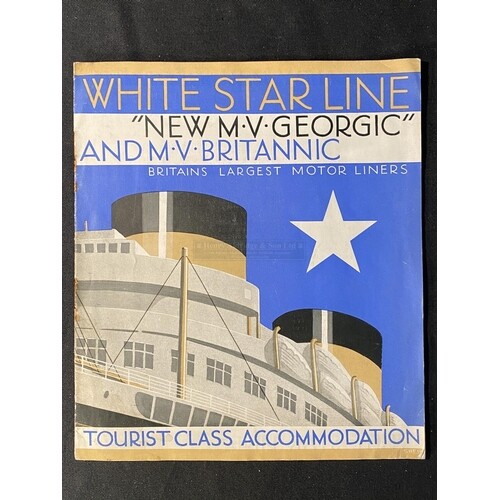 WHITE STAR LINE: Tourist-Class accommodation brochure for th...