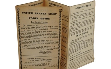 WWII ERA US ARMY PARIS GUIDE FOR LEAVE TROOPS