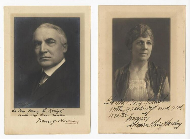Warren & Florence Harding Signed Photographs