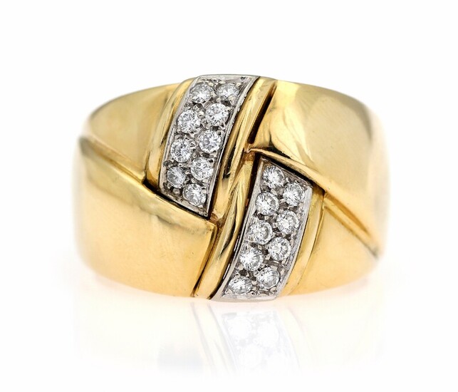 NOT SOLD. Wempe: A diamond ring set with numerous brilliant-cut diamonds, mounted in 18k gold....