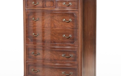 Widdicomb Furniture Co. Louis XVI Style Walnut Five-Drawer Serpentine Chest