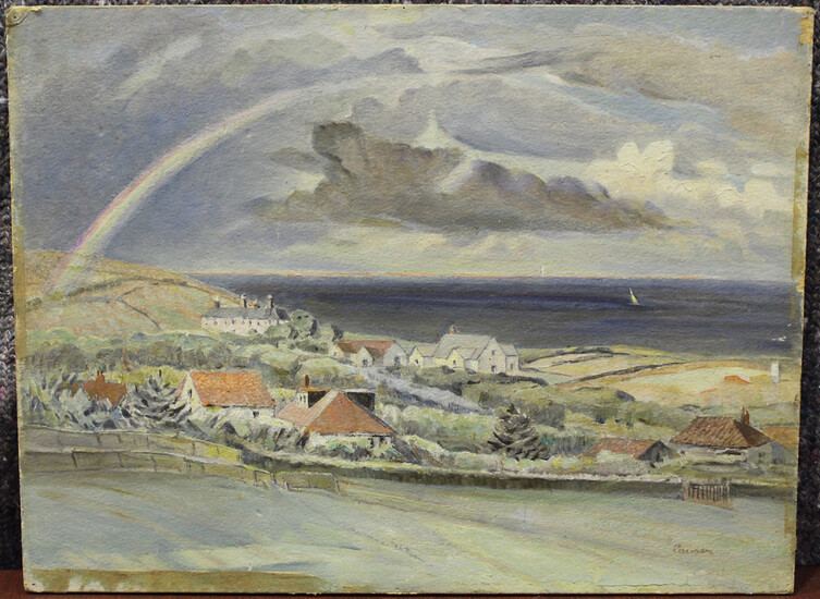 William Sidney Causer - 'The Rainbow', 20th century oil on board, signed recto, titled to