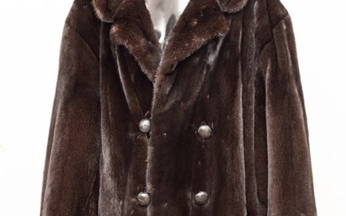 Women's Mink Fur Coat, H 38" Size: XXL