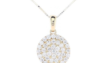 0.30 Tcw Diamonds pendant necklace - Necklace with pendant Yellow gold Diamond (Natural)