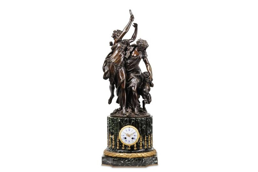 A FINE FRENCH NAPOLEON III GILT AND PATINATED BRONZE