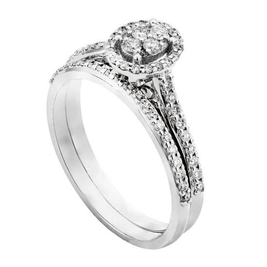 0.43 tcw Diamond Ring - 14 kt. White gold - Set - 0.43 ct Diamond - No Reserve Price