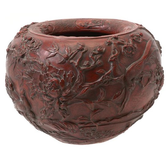 Chinese Cinnabar Lacquer Type Jar