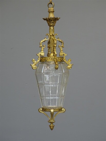 (-), 1-lichts hallamp met gefacetteerd glas, zogenaamd Versailles...