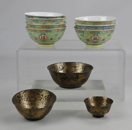 (10) Porcelain and Metal Bowls
