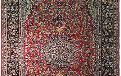 10 x 13 Red Orange Semi Antique Persian Tabriz Rug