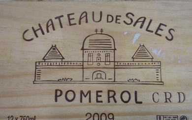 12 bouteilles CHÂTEAU DE SALES 2009 Pomerol Caisse bois d'origine