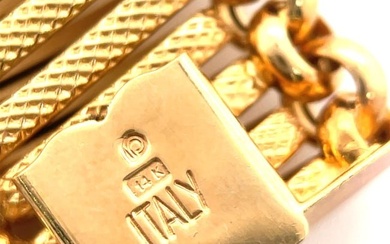 14 Karat Yellow Gold Flexible Wide Bracelet 32.2 Grams Italy