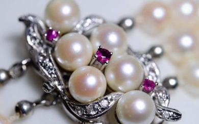 14 kt. Akoya pearls, White gold, 6 mm - Bracelet