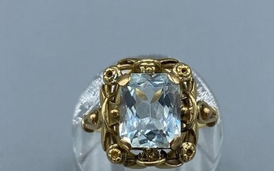 14 kt. Gold, Yellow gold - Ring - 2.56 ct aquamarine