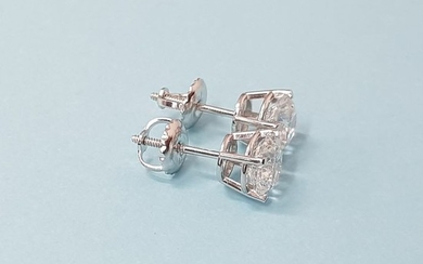 14 kt. White gold - Earrings - 0.75 ct Diamond - Diamond