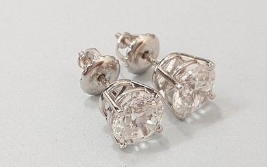 14 kt. White gold - Earrings - 1.55 ct Diamond