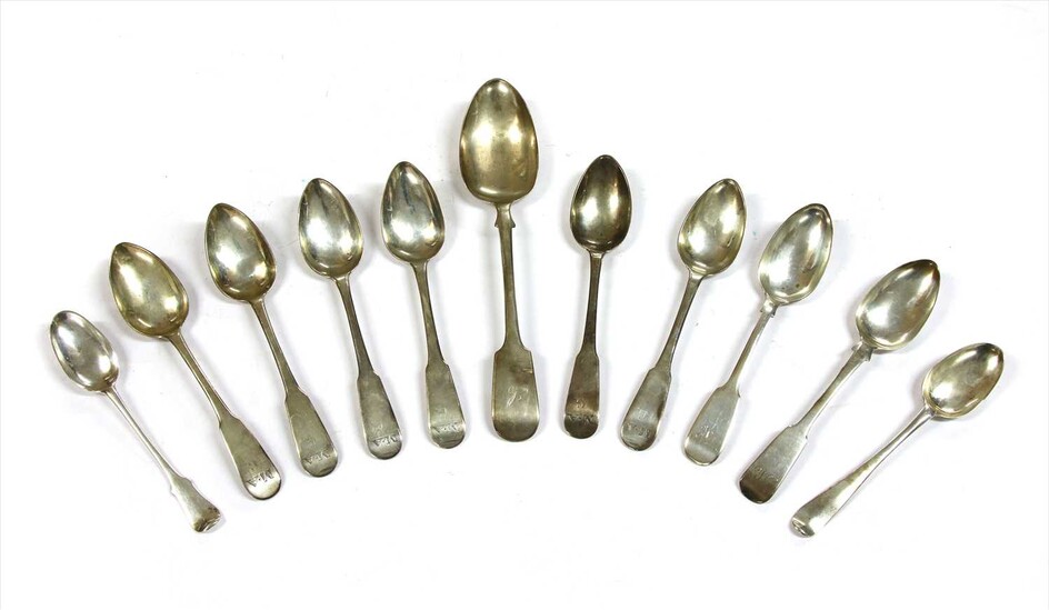 A collection of Scottish silver flatware