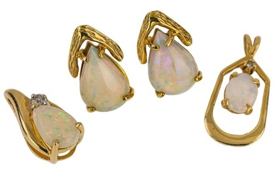 14k Gold Opal Earrings & Pendants