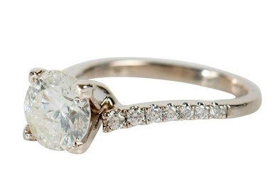 14k White Gold Diamond Engagement Ring, 1.21ct