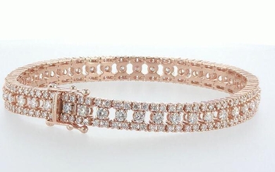 14k rose gold tennis bracelet with diamonds